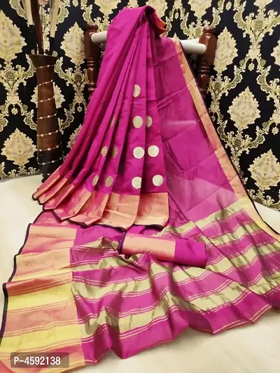 Latest Attractive Cotton Silk Saree with Blouse piece-thumb0