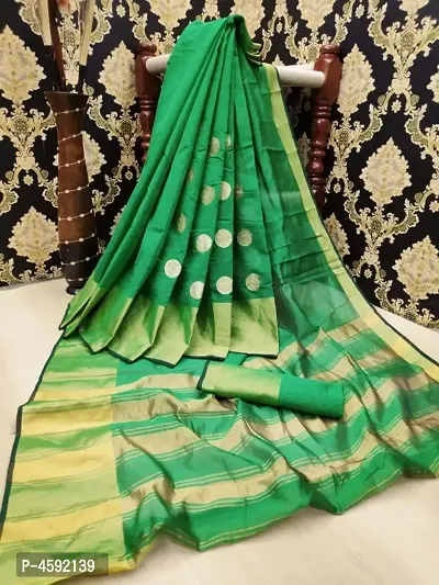 Latest Attractive Cotton Silk Saree with Blouse piece-thumb0