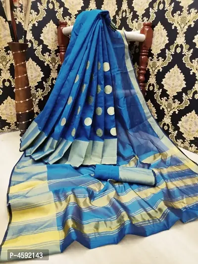 Latest Attractive Cotton Silk Saree with Blouse piece