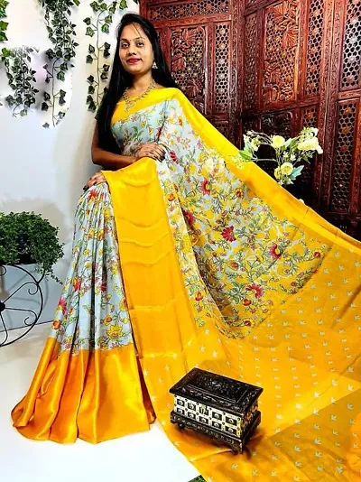 Stylish Chiffon Floral saree with blouse piece