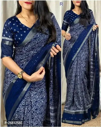 Classic Art Silk Printed Saree with Blouse piece