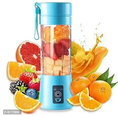 Portable Electric USB Juice Maker Juicer Bottle Blender Grinder Mixer, Rechargeable Bottle with 4 Blades-thumb0