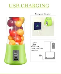 Portable Electric USB Juice Maker Juicer Bottle Blender Grinder Mixer, Rechargeable Bottle with 4 Blades-thumb1