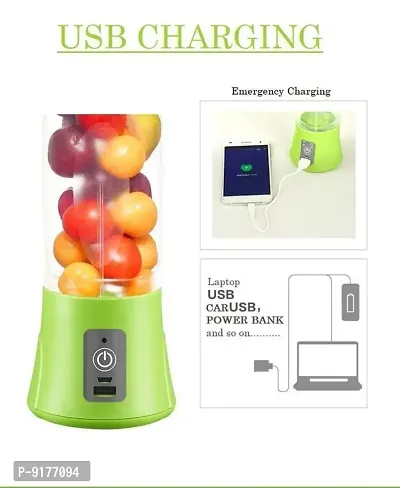 Portable Electric USB Juice Maker Juicer Bottle Blender Grinder Mixer, Rechargeable Bottle with 4 Blades-thumb2