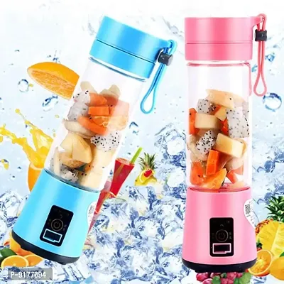 Portable Electric USB Juice Maker Juicer Bottle Blender Grinder Mixer, Rechargeable Bottle with 4 Blades-thumb3