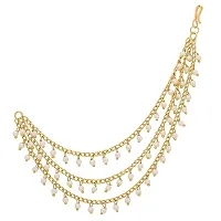 Looks Like Fashion Jewellery Long Pearl Chain Gold Hair Chain Accessories For Earrings For Women And Girls-thumb1