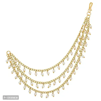 Looks Like Fashion Jewellery Long Pearl Chain Gold Hair Chain Accessories For Earrings For Women And Girls-thumb2