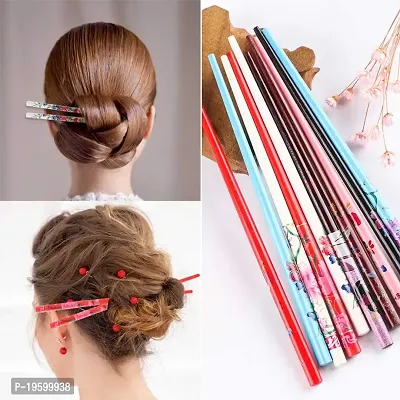 styling fashion Women's Designer Daily use Hair Juda Bun Stick/Pin (Multicolour) - Set of 6-thumb3