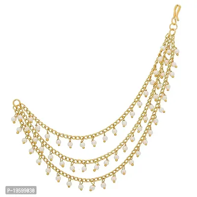 Looks Like Fashion Jewellery Long Pearl Chain Gold Hair Chain Accessories For Earrings For Women And Girls-thumb3