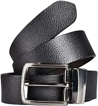 Look Like fashion Genuine Split Leather Black formal Belt For Men (Free size)-thumb1