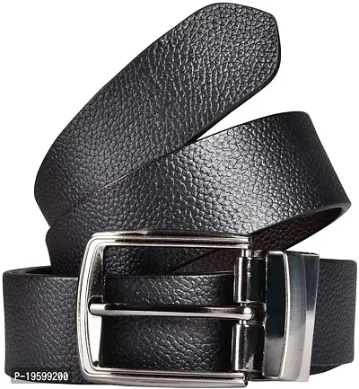 Look Like fashion Genuine Split Leather Black formal Belt For Men (Free size)-thumb2