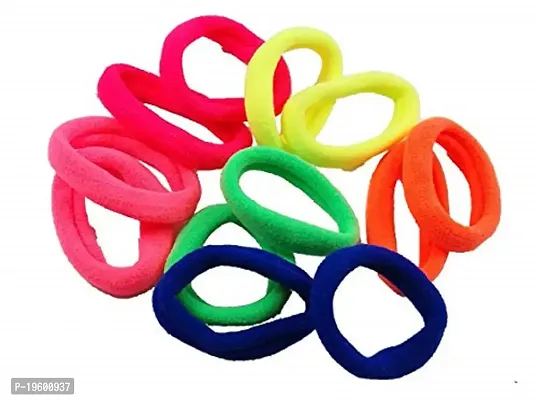 Looks Like fashion Multicolour Cotton Elastic Rubber Hair Bands for Women -12 Pieces-thumb2