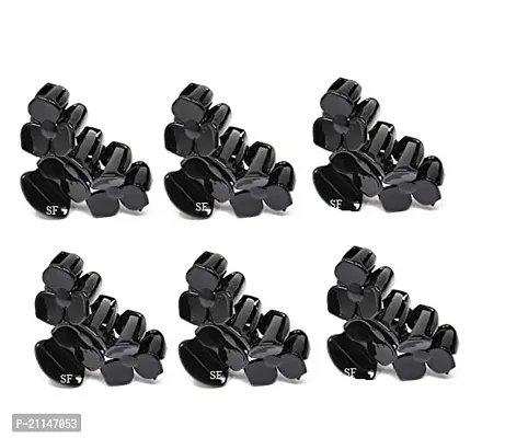 Stylish blackcolour hair clip hair clutcher for women and girls pack of 6-thumb0