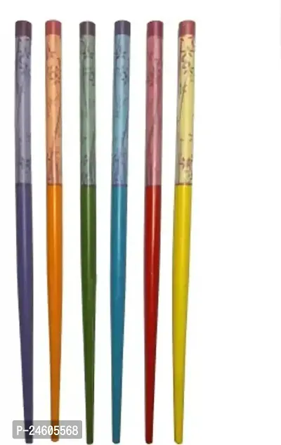 Designer Handcrafted Multicolor Wooden Hair Stick, Bun Stick  (Multicolor)