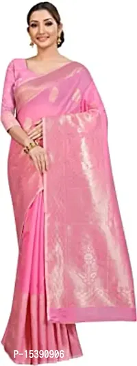 Stylish Kosa Silk Pink  Saree with Blouse piece-thumb0