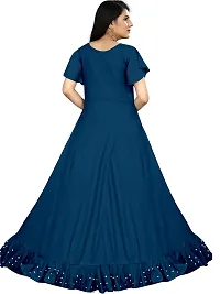 Girls  Women Gown - A-Line Maxi Pearl Work Rayon Anarkali Gown Dress-thumb1