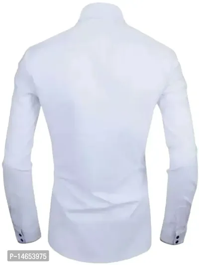 Men's Solid Slim Fit Polycotton Casual Shirt with Spread Collar  Full Sleeves-thumb3