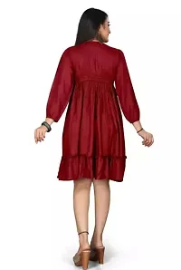 Beautiful Rayon Plain Dress for Casual or Formal wear for Women  Girls-thumb2