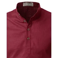 Men's Maroon Cotton Solid Long Sleeves Slim Fit Casual Shirt-thumb4