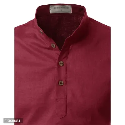 Men's Maroon Cotton Solid Long Sleeves Slim Fit Casual Shirt-thumb5