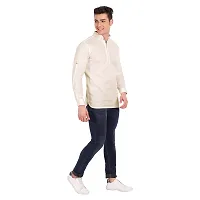 Stylish Beige Cotton Solid Long Sleeves Casual Shirts For Men-thumb4