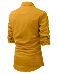 Reliable Yellow Cotton Solid Short Length Kurta For Men-thumb1