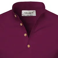 Reliable Purple Cotton Solid Short Length Kurta For Men-thumb3