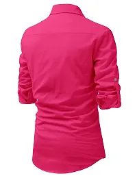 Reliable Pink Cotton Solid Short Length Kurta For Men-thumb1