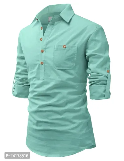 Reliable Cotton Solid Short Length Kurta For Men