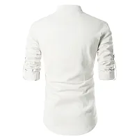 Reliable White Cotton Solid Short Length Kurta For Men-thumb1