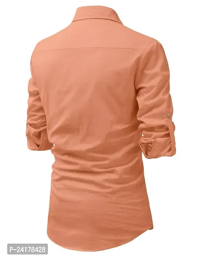 Reliable Orange Cotton Solid Short Length Kurta For Men-thumb2