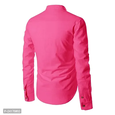 Reliable Pink Cotton Solid Short Length Kurta For Men-thumb4