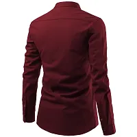 Reliable Maroon Cotton Solid Short Length Kurta For Men-thumb1