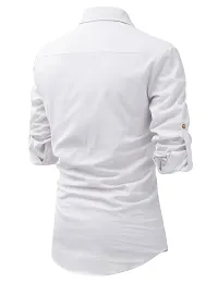 Reliable White Cotton Solid Short Length Kurta For Men-thumb1