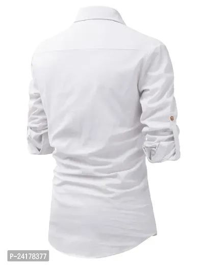 Reliable White Cotton Solid Short Length Kurta For Men-thumb2