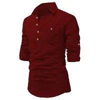 Stylish Men Cotton Casual Hip Length Kurta-thumb1