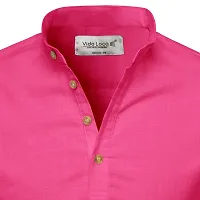 Designer Pink Cotton Solid Casual Shirt For Men-thumb3