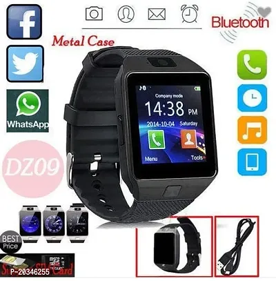 MSg  DZ09 Bluetooth Calling Smartwatch with Sim Call Support  HD Touch Display, 4G Support, Notification, Camera Smart Watch (Black)-thumb2