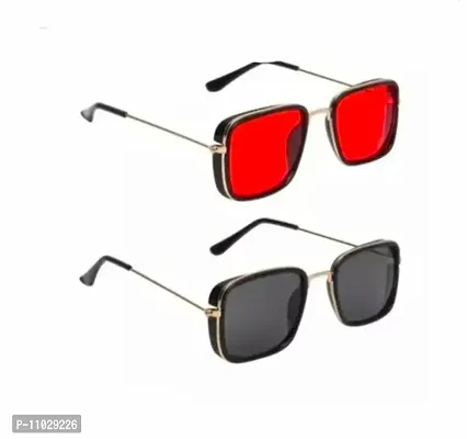 Classy Solid Sunglasses, Pack of 2-thumb0