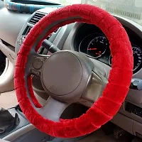 CS Glare Car Steering Wheel Cover Microfiber Medium/Small (Red, Medium)-thumb2