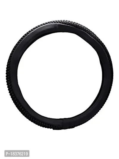 CS GLARE Microfiber Leather Auto Car Steering Wheel Cover Universal 15 inch/Medium - (Black)-thumb0