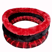 CS Glare Car Steering Wheel Cover Microfiber Medium/Small (Red, Small)-thumb4