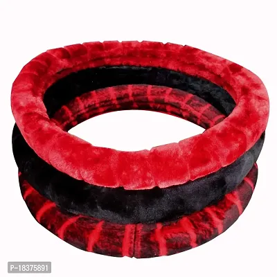 CS Glare Car Steering Wheel Cover Microfiber Medium/Small (Red, Small)-thumb5