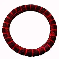 CS GLARE Car Steering Wheel Cover - Odorless, Warmer Hands in Winter, Cooler Hands in Summer (Red, Small)-thumb1