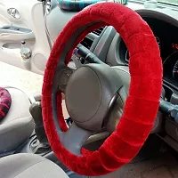 CS Glare Car Steering Wheel Cover Microfiber Medium/Small (Red, Small)-thumb1