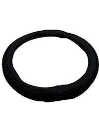 CS GLARE Microfiber Leather Auto Car Steering Wheel Cover Universal 15 inch/Medium - (Black)-thumb1