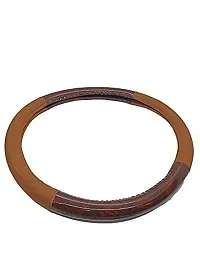 CS GLARE Car Steering Cover Leather Small - (Wooden Tan, Small)-thumb1