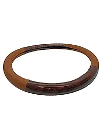 CS GLARE Car Steering Cover Leather Small - (Wooden Tan, Small)-thumb3