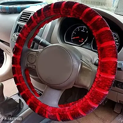 CS GLARE Car Steering Wheel Cover - Odorless, Warmer Hands in Winter, Cooler Hands in Summer (Red, Small)-thumb5