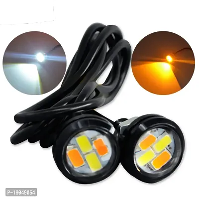 CS GLARE LED-23MM LED Eagle Eye Day Time Running Pilot Lamp (5W) White And Yellow Color Pack of 2-thumb0
